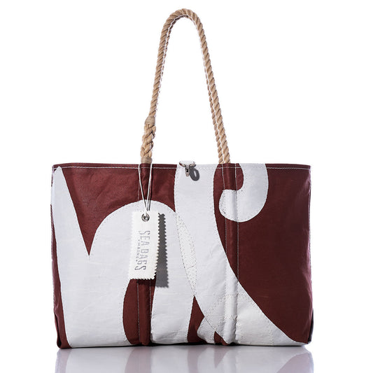 Vintage White on Tanbark Large Tote