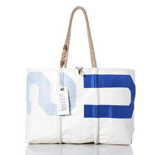 Vintage Blue U Large Tote