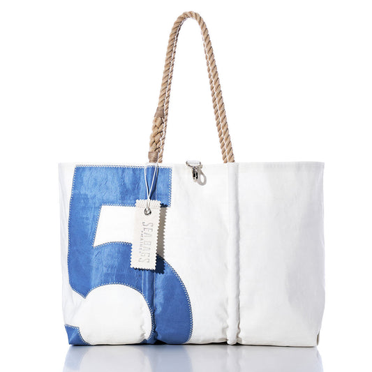 Vintage Blue 5 Large Tote