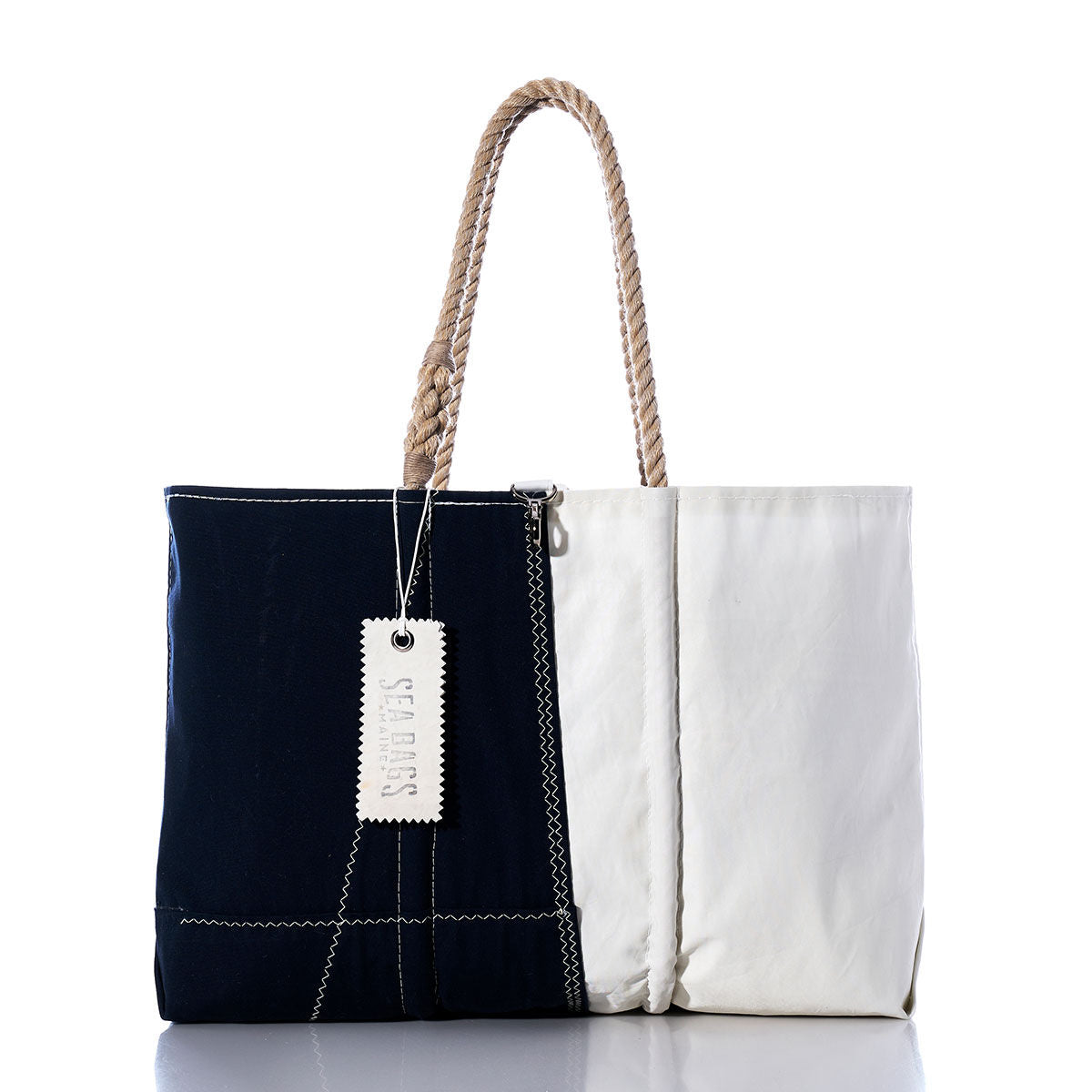 Vintage Navy and White Large Tote