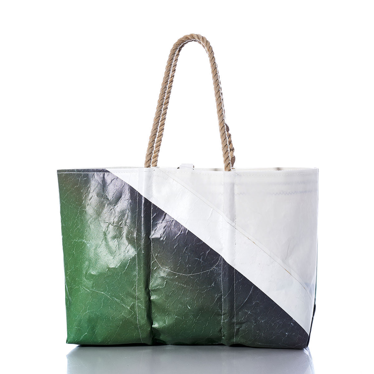 Vintage Green and White Large Tote Alternate View