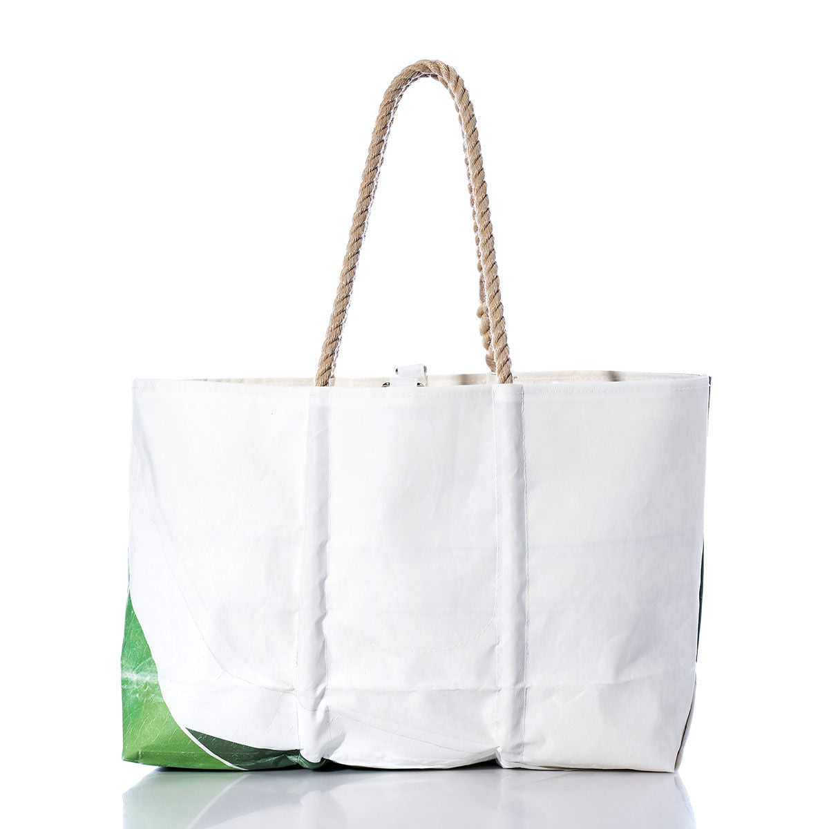Vintage Green and White Large Tote Alternate View
