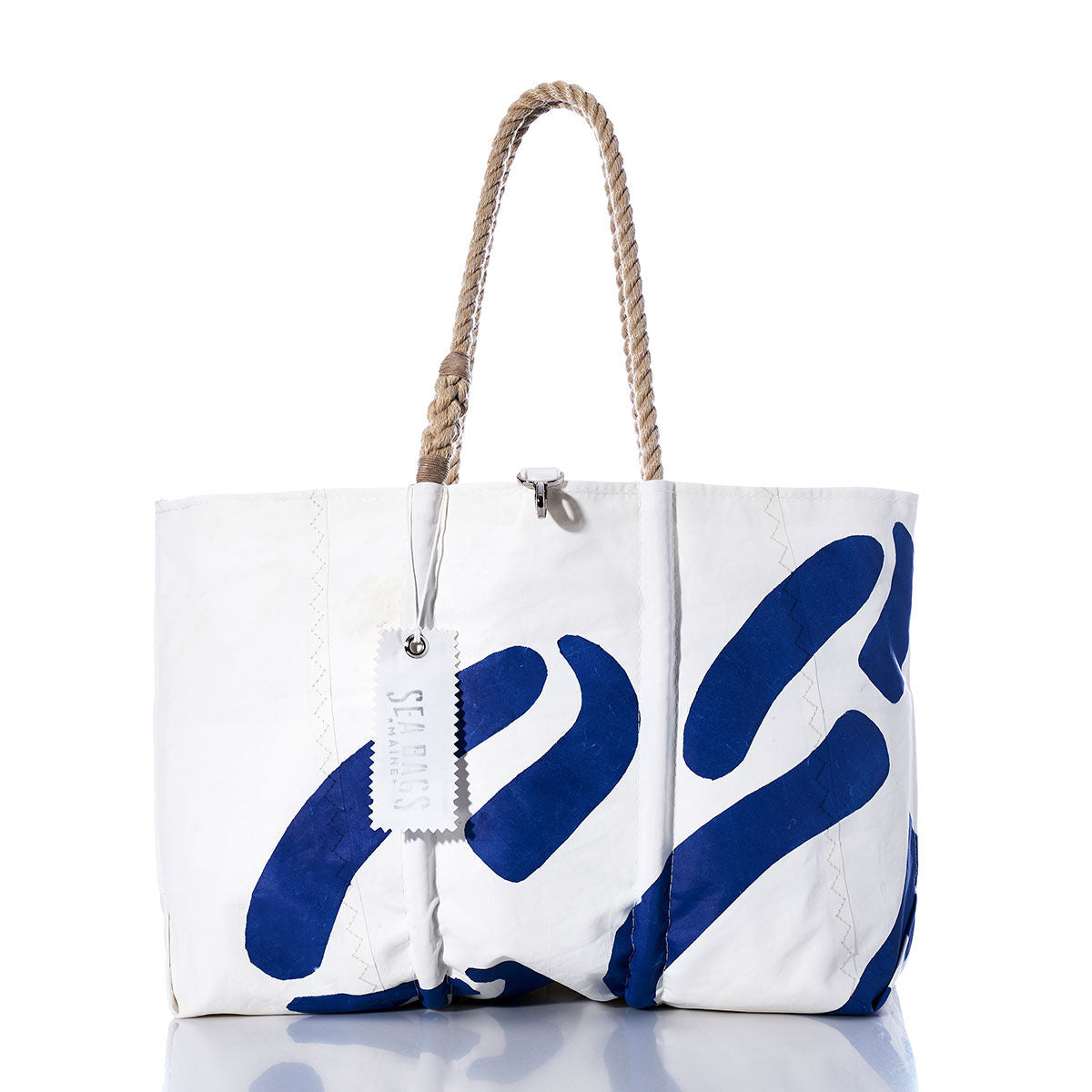 Vintage Blue Graphic Large Tote