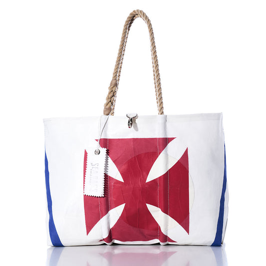 Vintage Yacht Club Burgee Large Tote