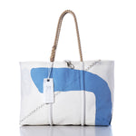 Vintage Blue Graphic Large Tote