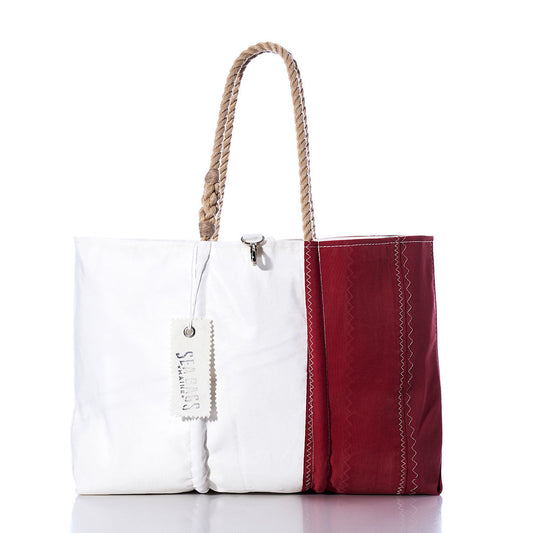 Vintage Red and White Large Tote