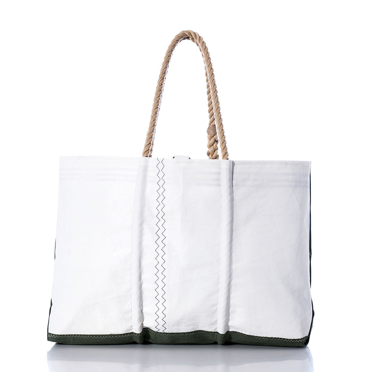 Vintage Green and White Large Tote Alternate View