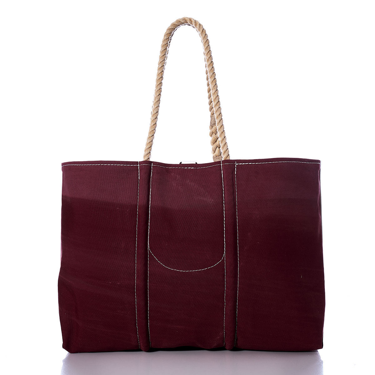 Vintage Burgundy and White Large Tote Alternate View