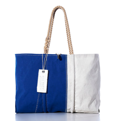Vintage Blue and White Large Tote