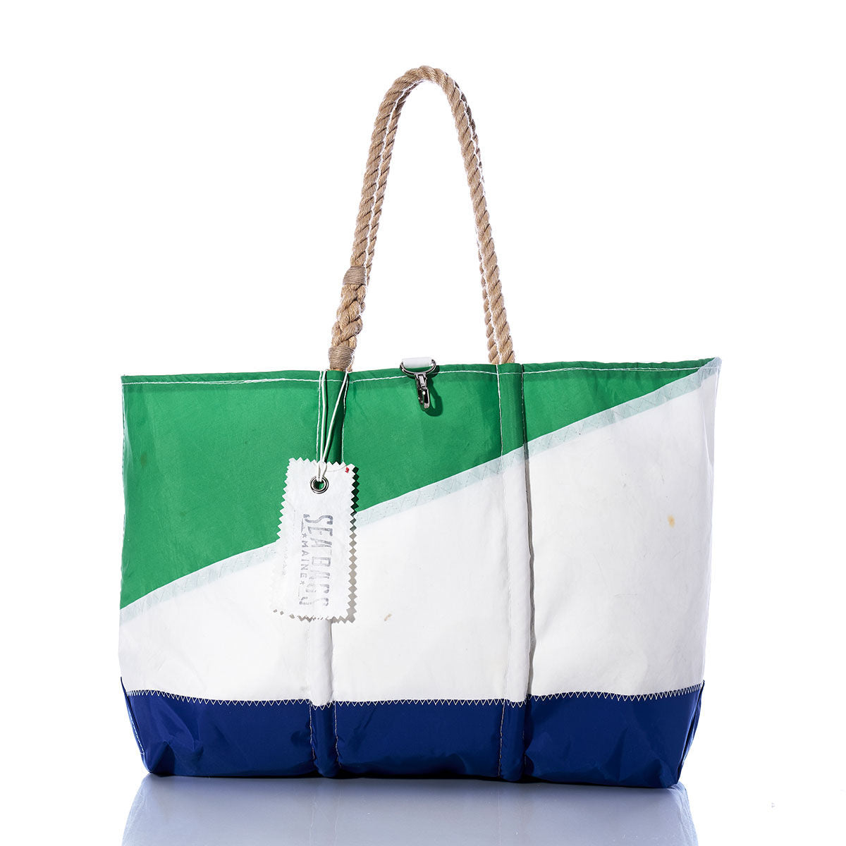 Vintage Green and Blue Ogunquit Beach Tote