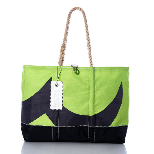 Vintage Green and Black Wave Ogunquit Beach Tote