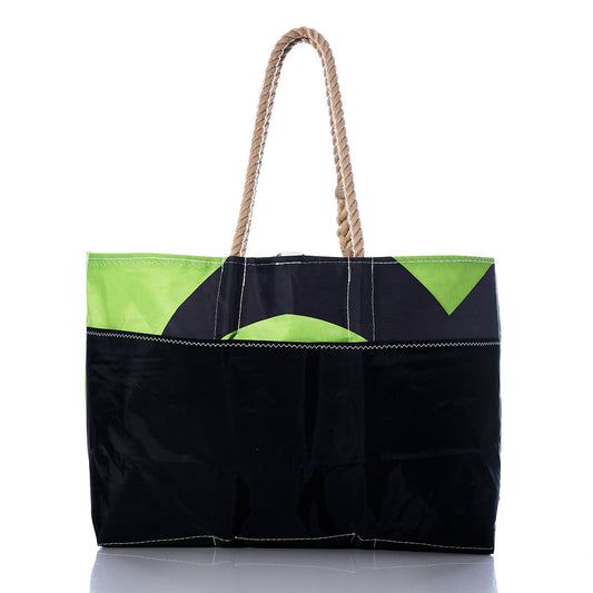 Vintage Green and Black Wave Ogunquit Beach Tote Alternate View