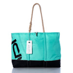 Vintage Teal and Black Ogunquit Beach Tote