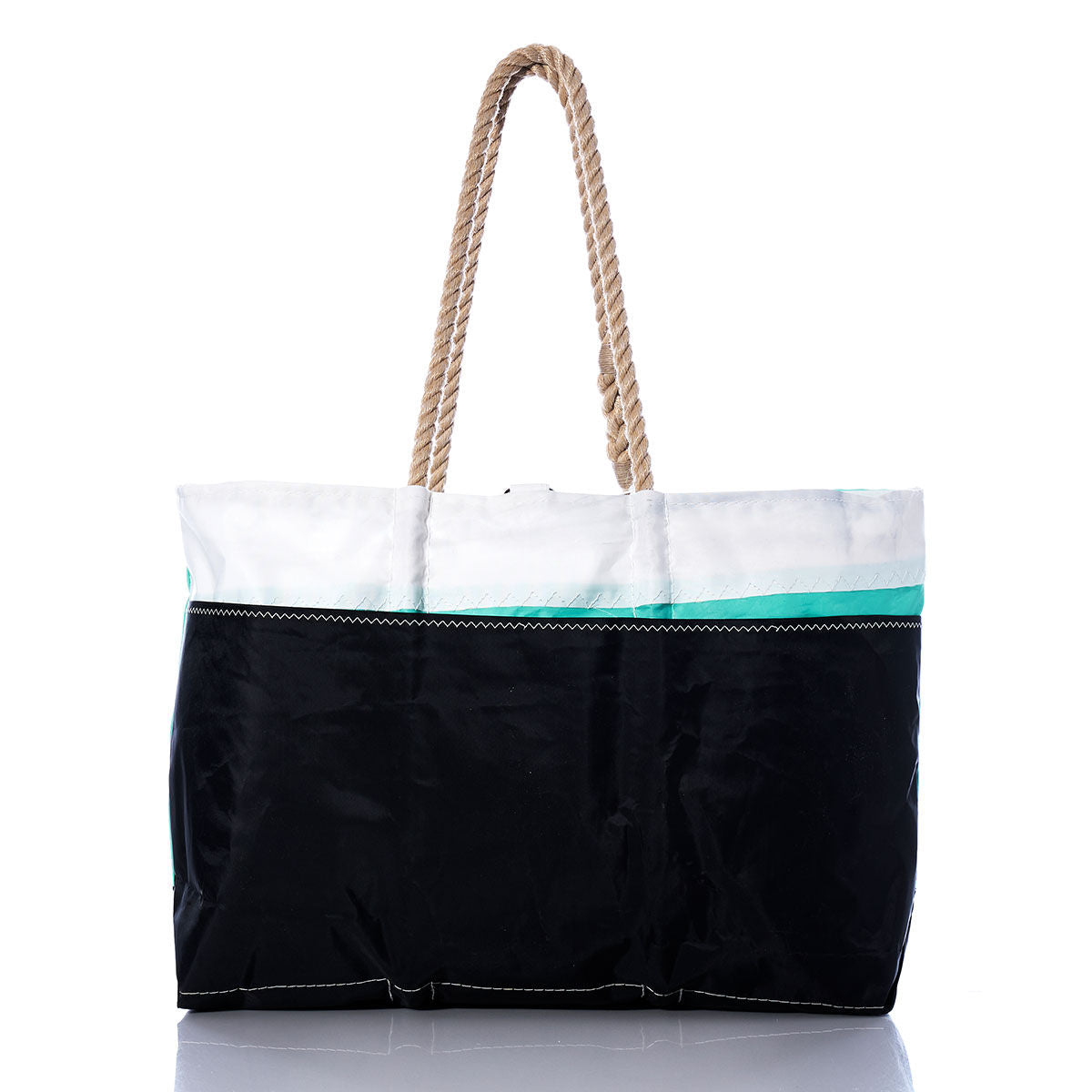 Vintage Teal and Black Ogunquit Beach Tote Alternate View