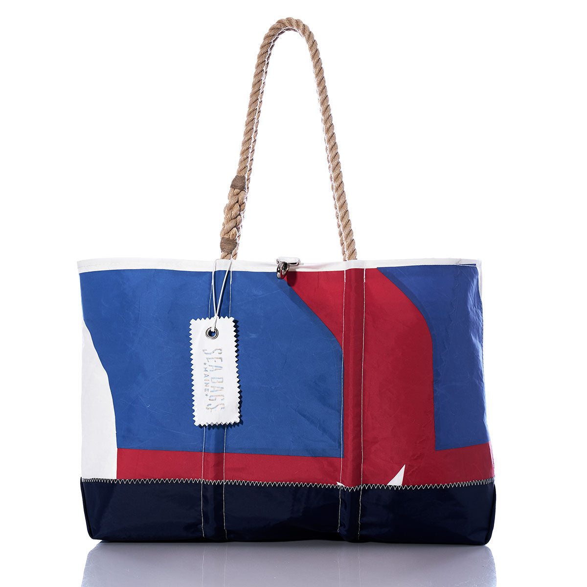 Vintage Blue and Red Ogunquit Beach Tote