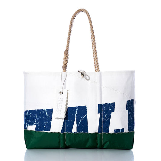 Vintage Blue Letters Ogunquit Beach Tote