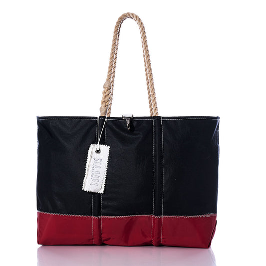 Vintage Black and Red Ogunquit Beach Tote