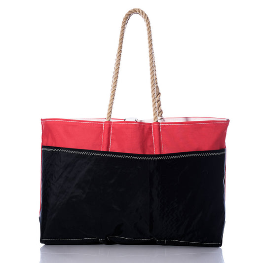 Vintage Red and Black Ogunquit Beach Tote Alternate View
