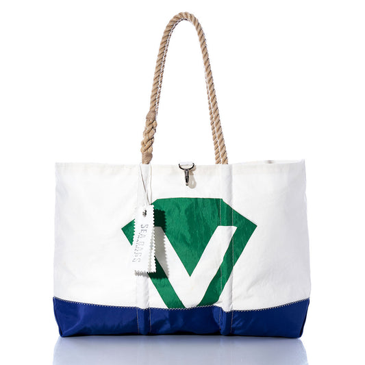 Vintage Green V Ogunquit Beach Tote