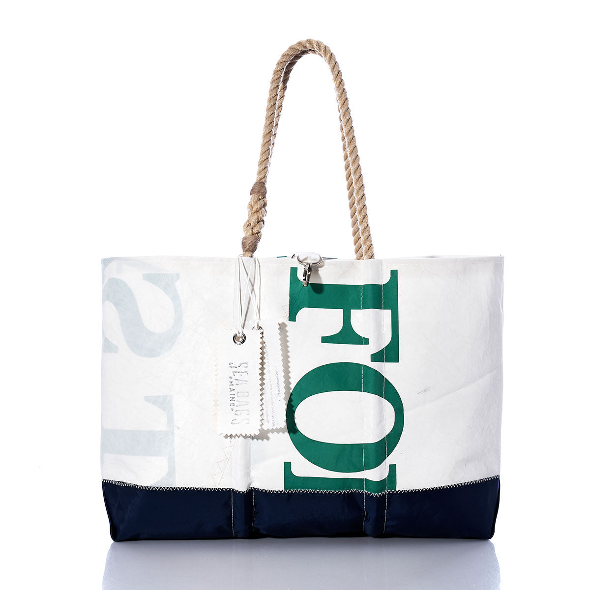 Vintage Green Letters Ogunquit Beach Tote