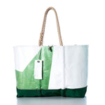Vintage Green and White Ogunquit Beach Tote