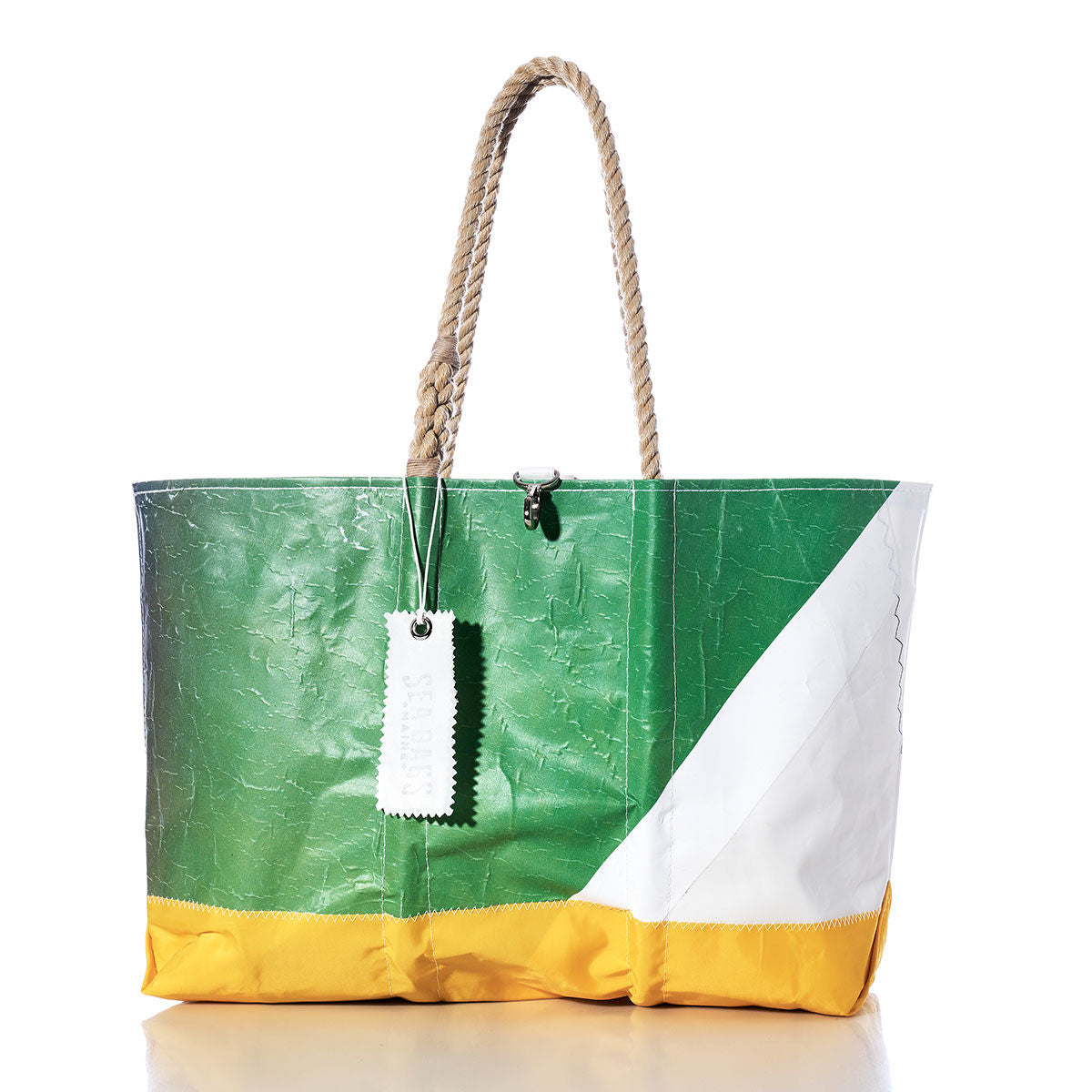 Vintage Green and Yellow Ogunquit Beach Tote
