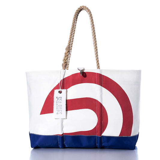 Vintage Red and Blue Ogunquit Beach Tote