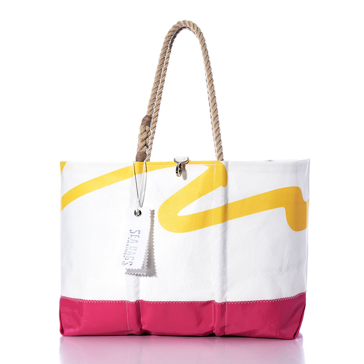 Vintage Yellow and Pink Ogunquit Beach Tote