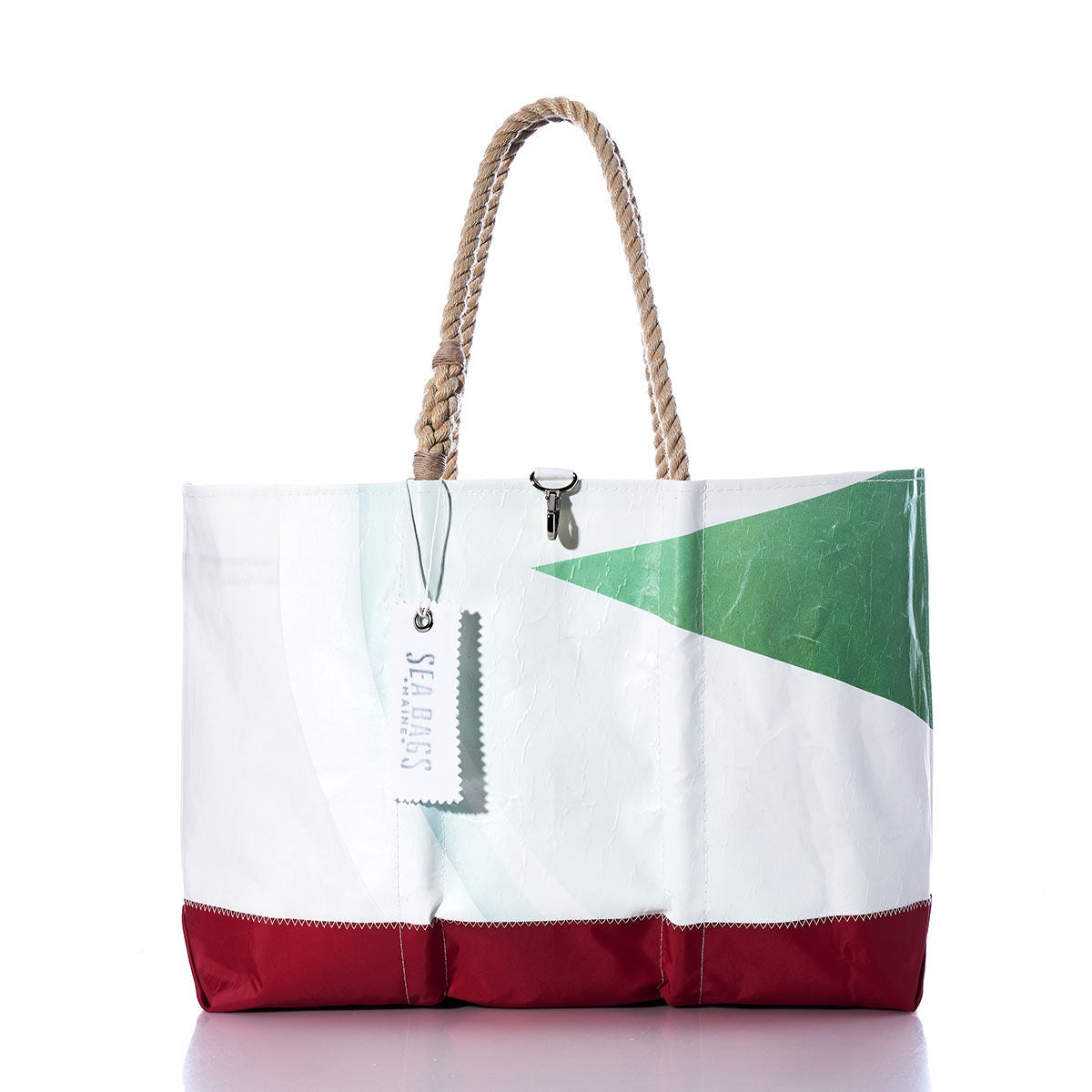 Vintage Green and Red Ogunquit Beach Tote