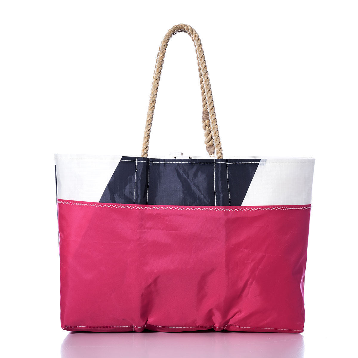 Vintage Gray and Pink Ogunquit Beach Tote Alternate View