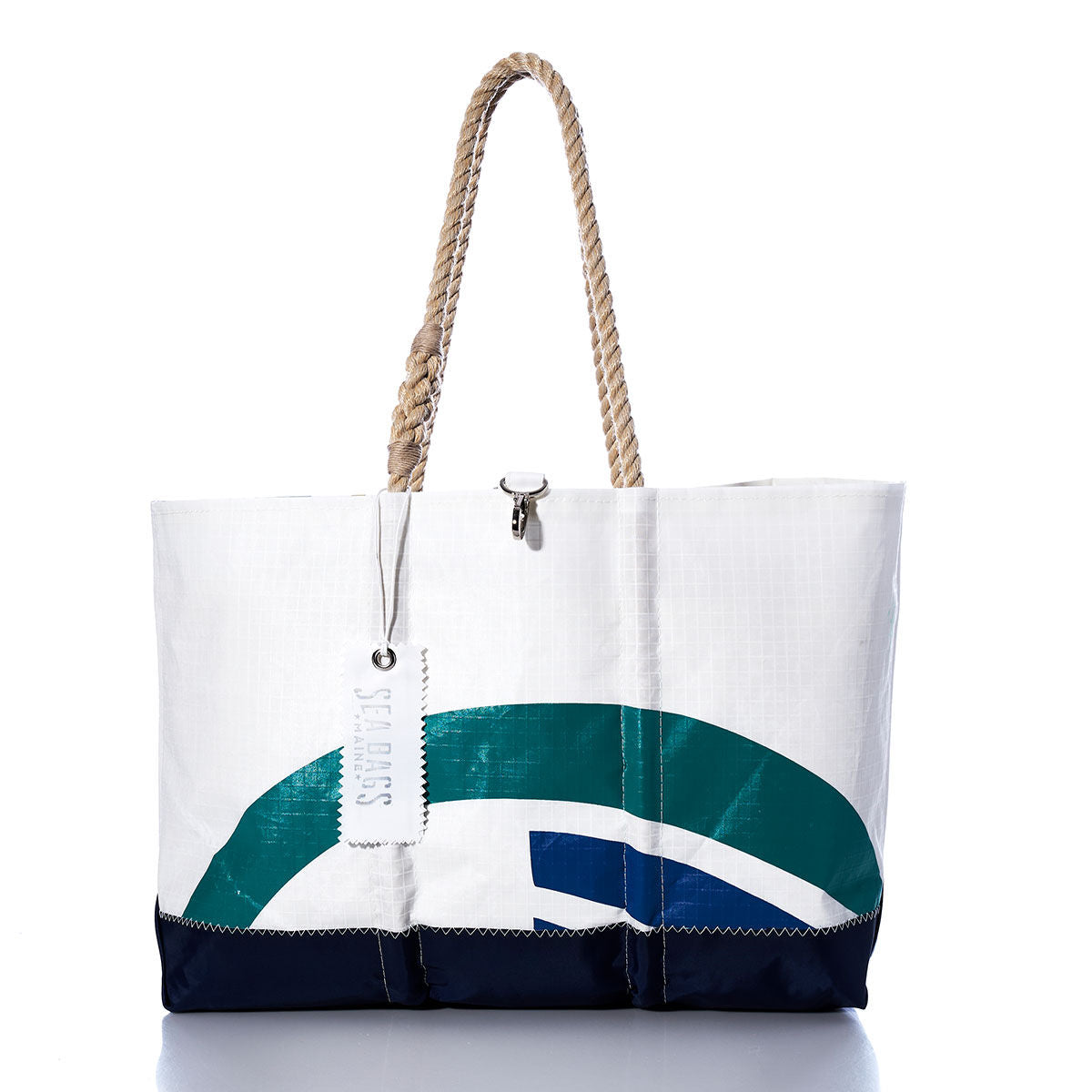 Vintage Green and Blue Ogunquit Beach Tote