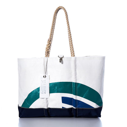 Vintage Green and Blue Ogunquit Beach Tote
