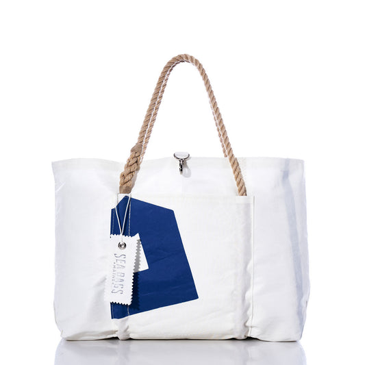 Vintage Blue Graphic Wharf Tote