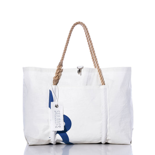 Vintage Blue Graphic Wharf Tote