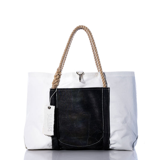 Vintage Black and White Wharf Tote
