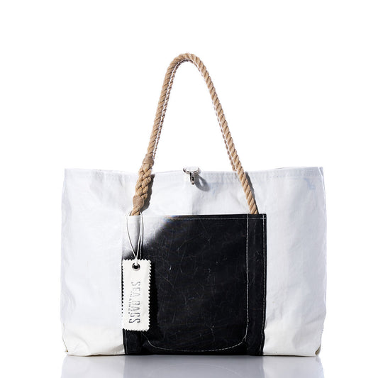 Vintage Black and White Wharf Tote