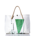 Vintage Green and White Wharf Tote