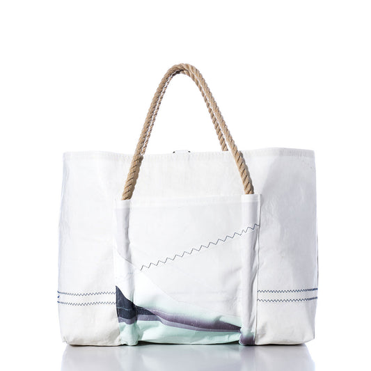 Vintage Green and White Wharf Tote Alternate View