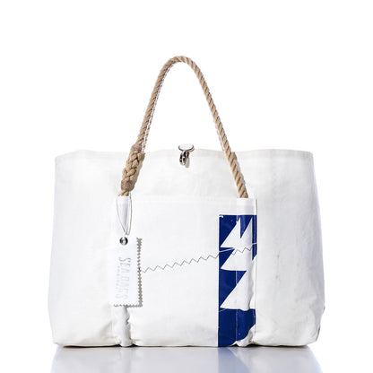 Vintage Blue Graphic Wharf Tote