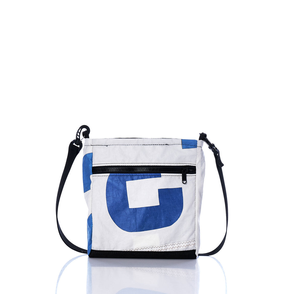 Vintage Blue and White Small Voyager Crew Crossbody Alternate View
