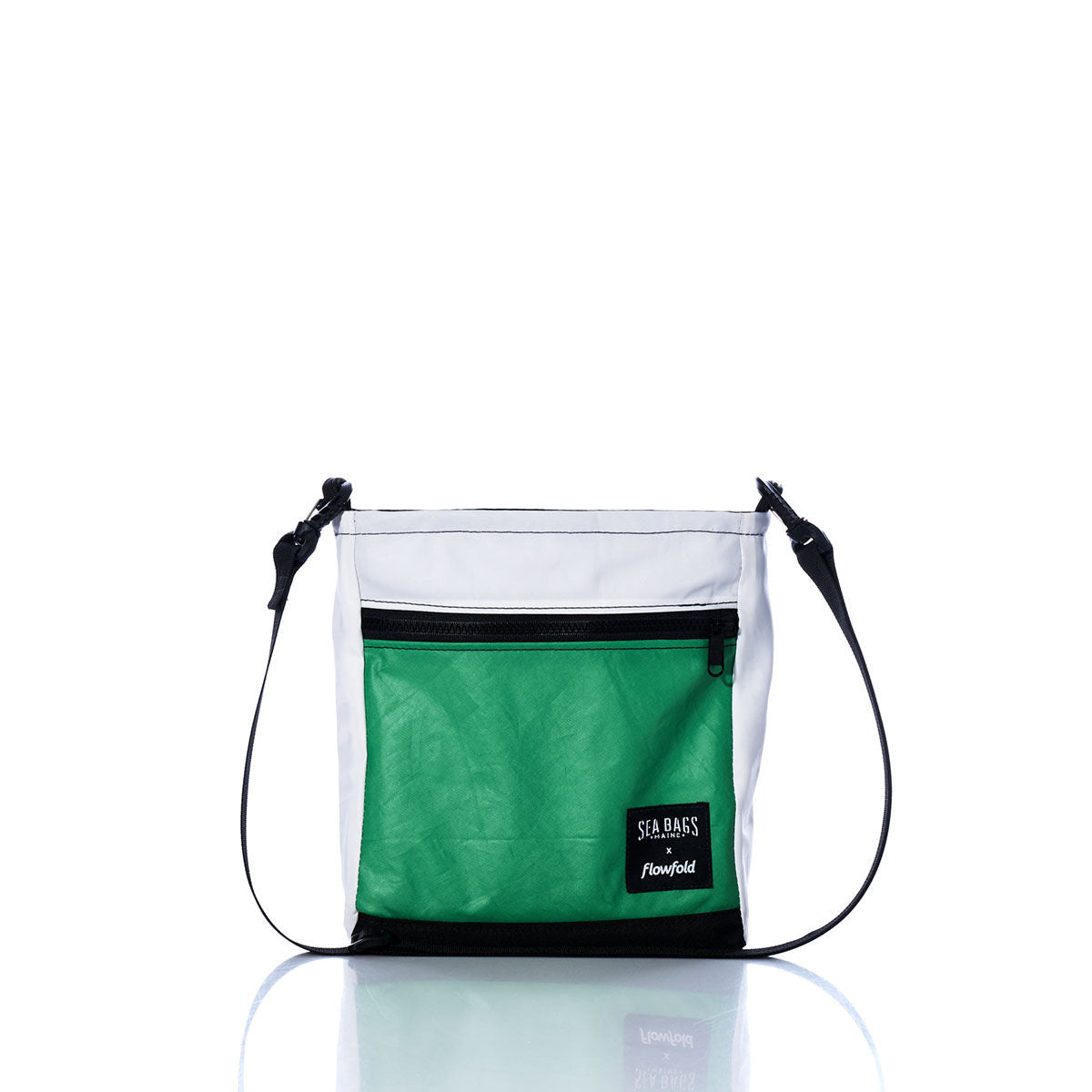 Vintage Green and White Small Voyager Crew Crossbody