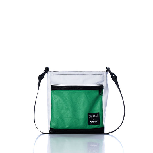 Vintage Green and White Small Voyager Crew Crossbody