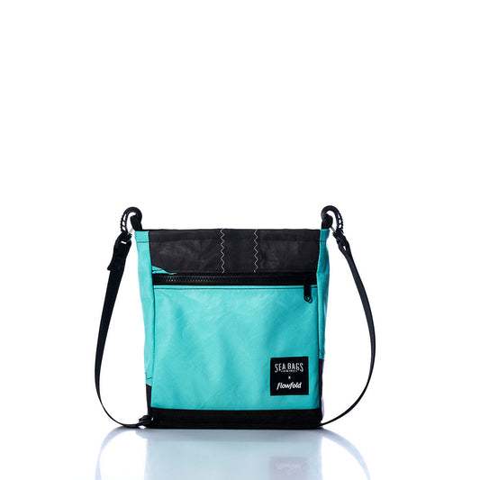 Vintage Teal and Black Small Voyager Crew Crossbody