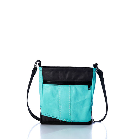 Vintage Teal and Black Small Voyager Crew Crossbody Alternate View