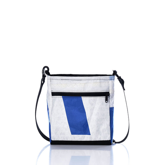 Vintage Blue and White Small Voyager Crew Crossbody Alternate View