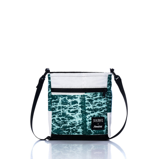 Vintage Green and White Small Voyager Crew Crossbody