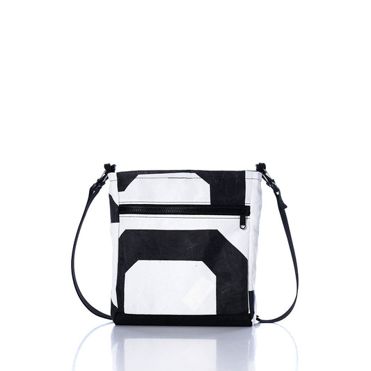 Vintage Black and White Small Voyager Crew Crossbody Alternate View