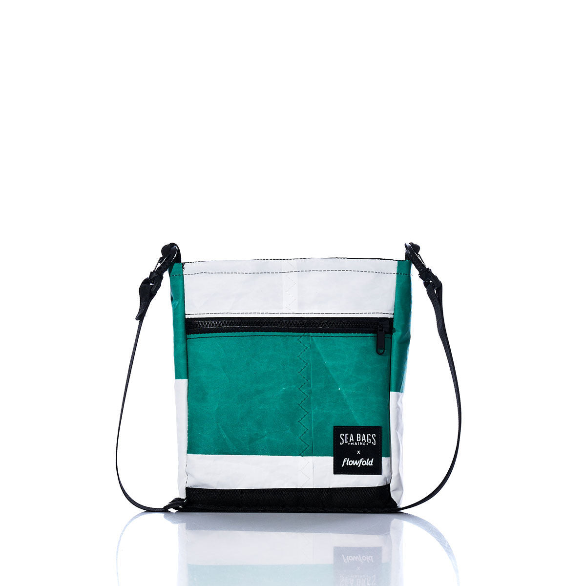 Vintage Green and White Small Voyager Crew Crossbody
