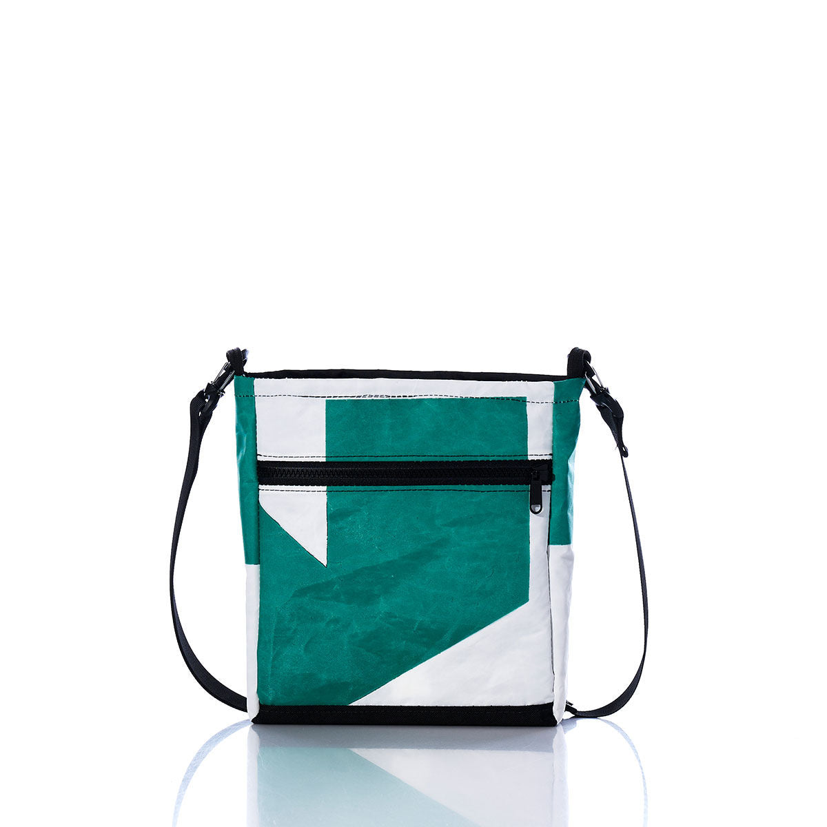 Vintage Green and White Small Voyager Crew Crossbody Alternate View