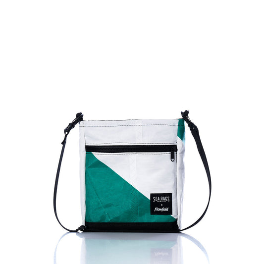 Vintage Green and White Small Voyager Crew Crossbody